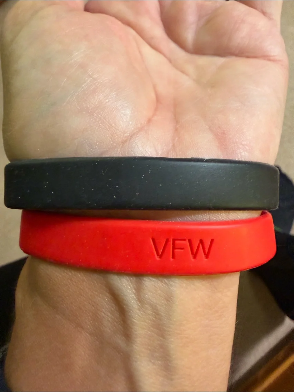 VFW Wristbands Lot 2 Honor The Fallen Support Our Troops Red Black Military